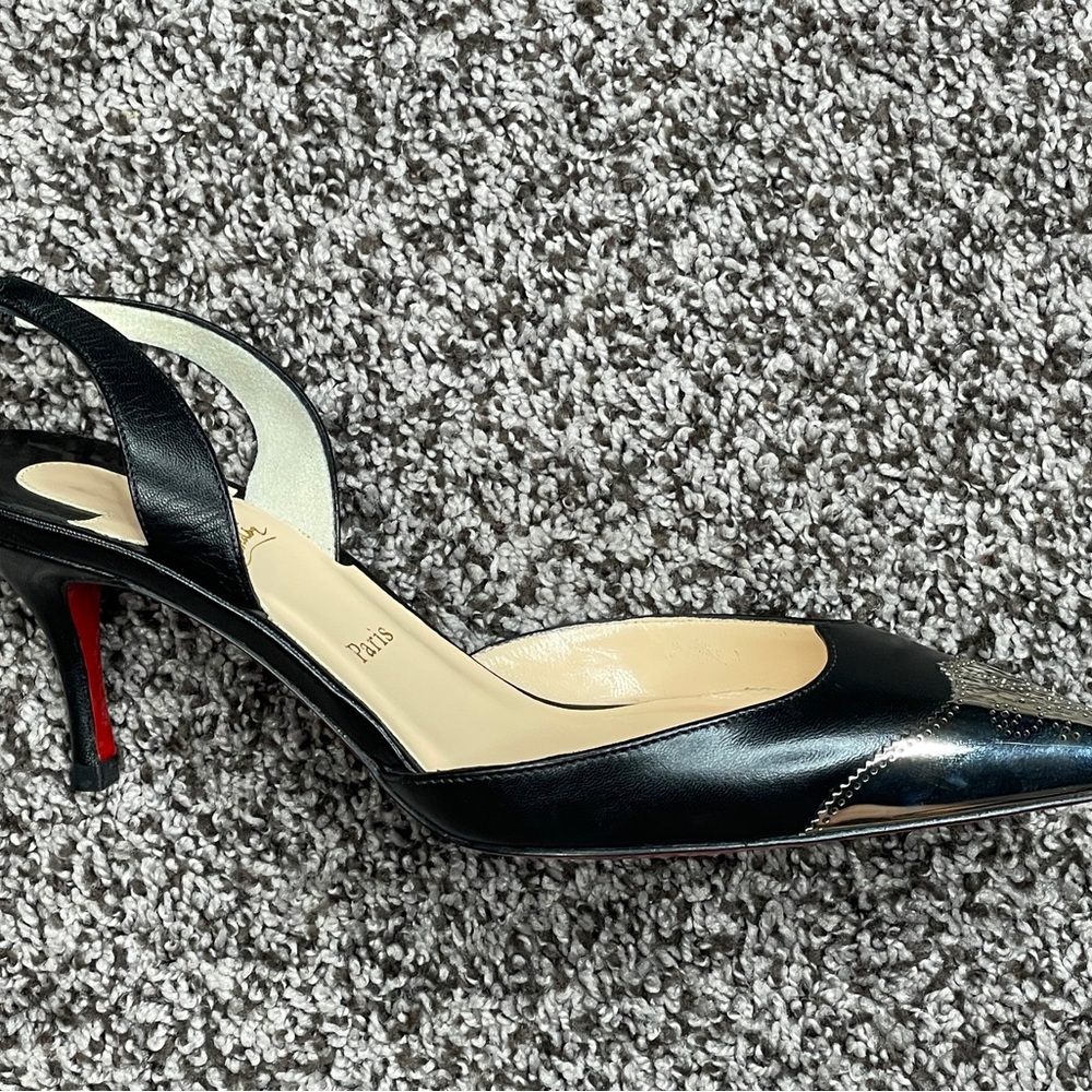 Christian Louboutin Slingback Calimijane 70 Kid New Blk sz 36.5eu 6.5us New